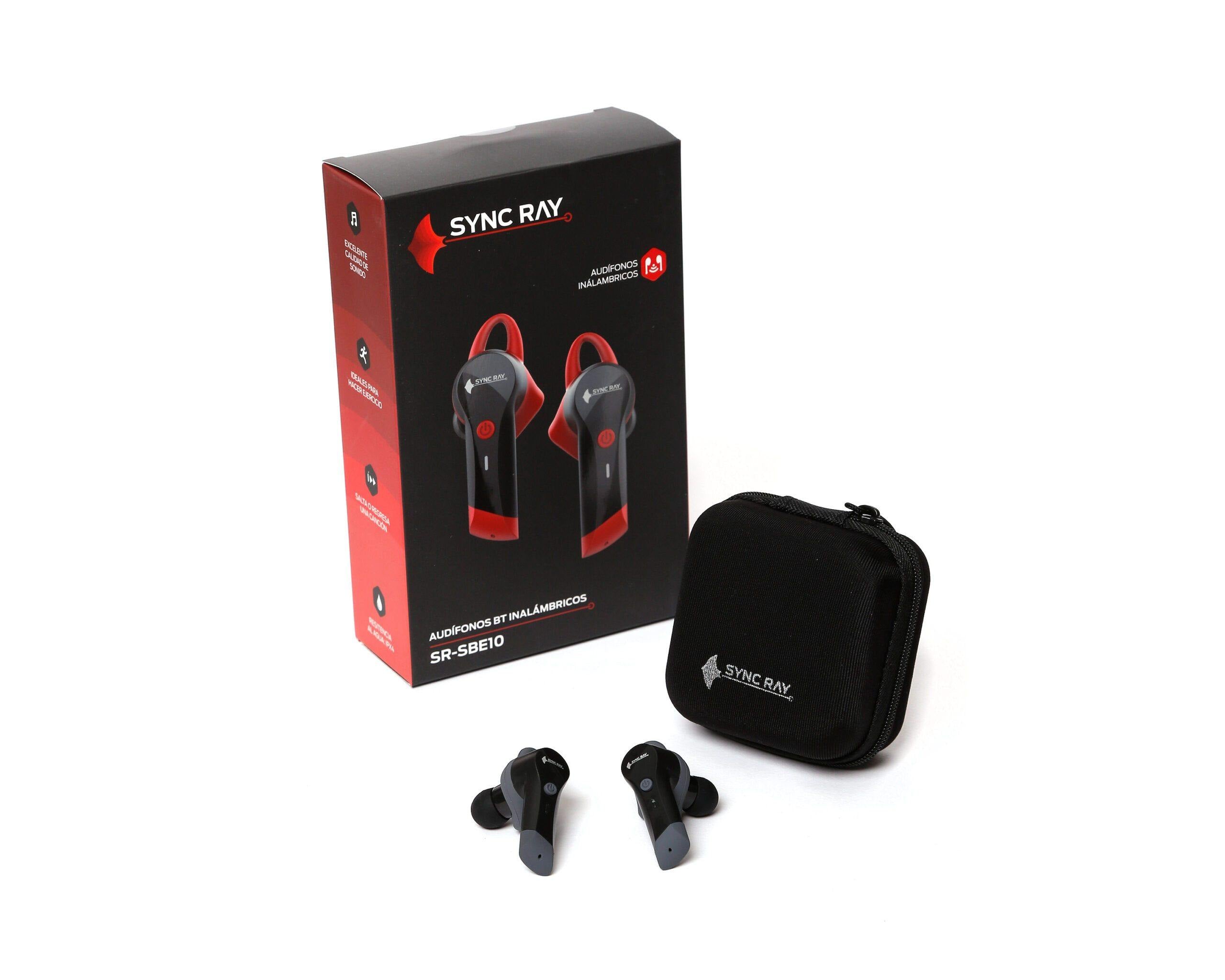 Auriculares supraaurales bluetooth inalámbricos de banda redonda negra  plateada y roja sobre fondo blanco