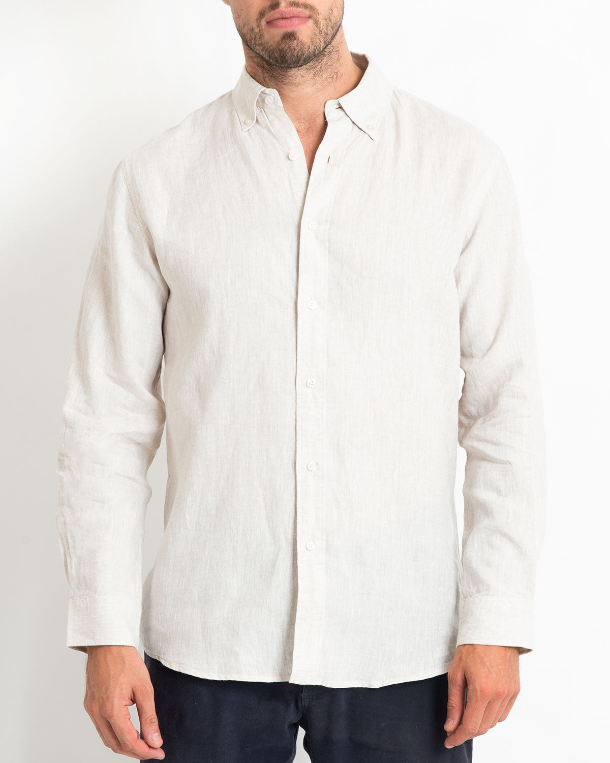 DESTii Natural Long Sleeve Linen Shirt – Destii