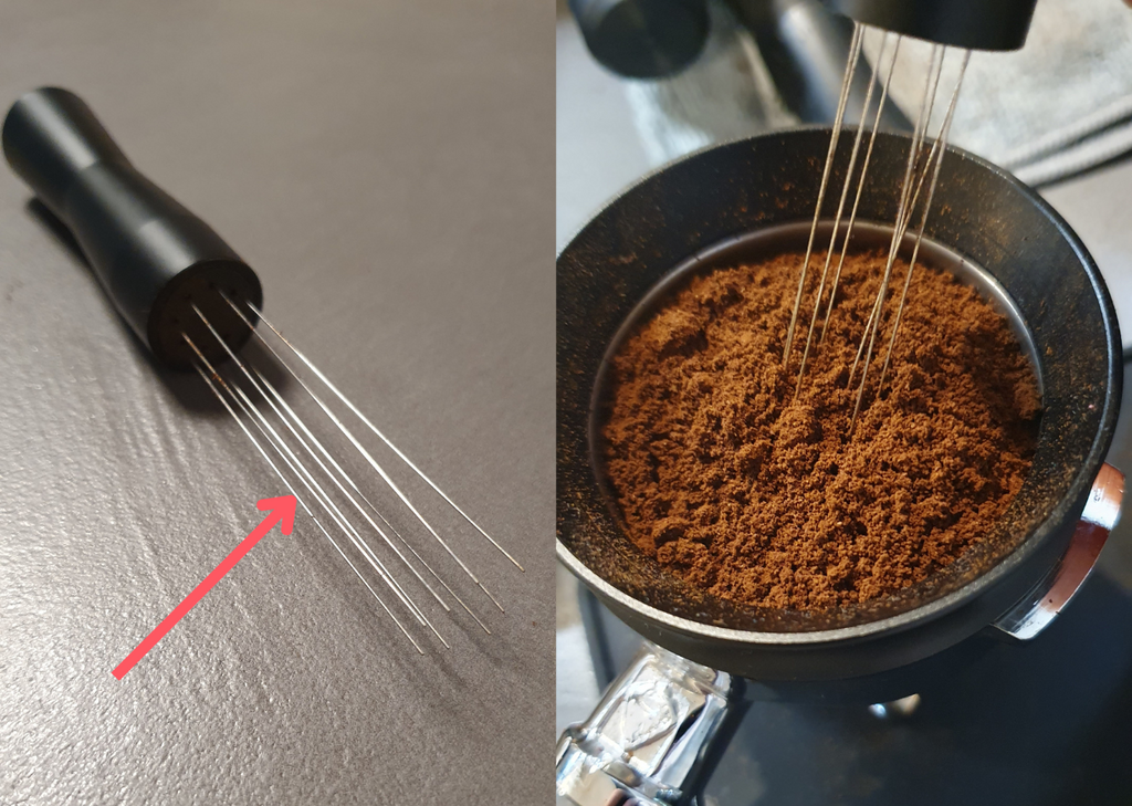 WDT Tool für die gleichmäßige Verteilung des Kaffeemehls