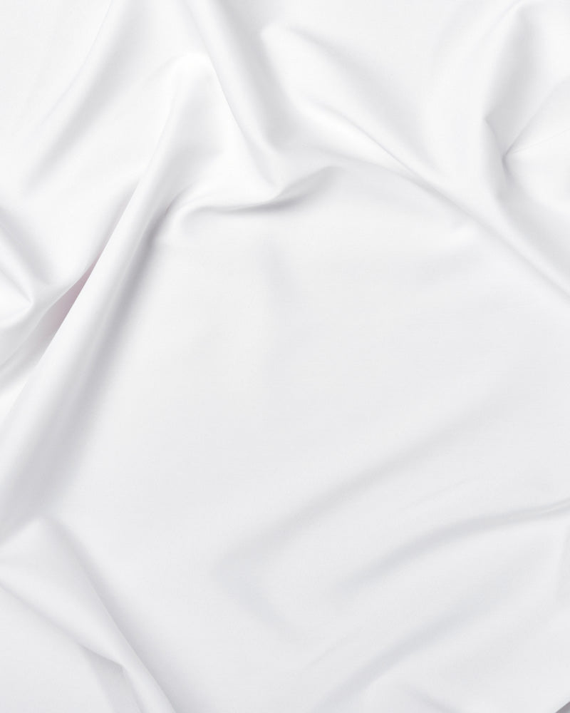 top view of a white cotton sateen sheet