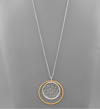 Filigree Disc in Bronze Hoop