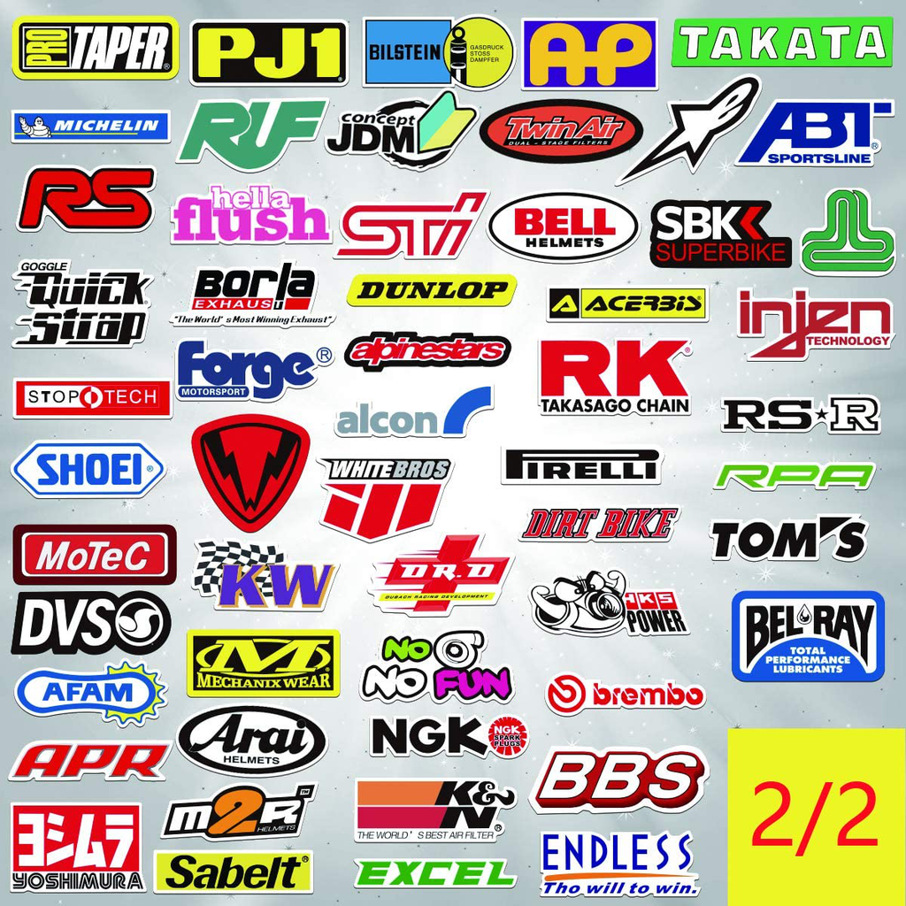 POP Sticker Car & Moto Modified Brand Logo Series Sticker Pack (103 pc