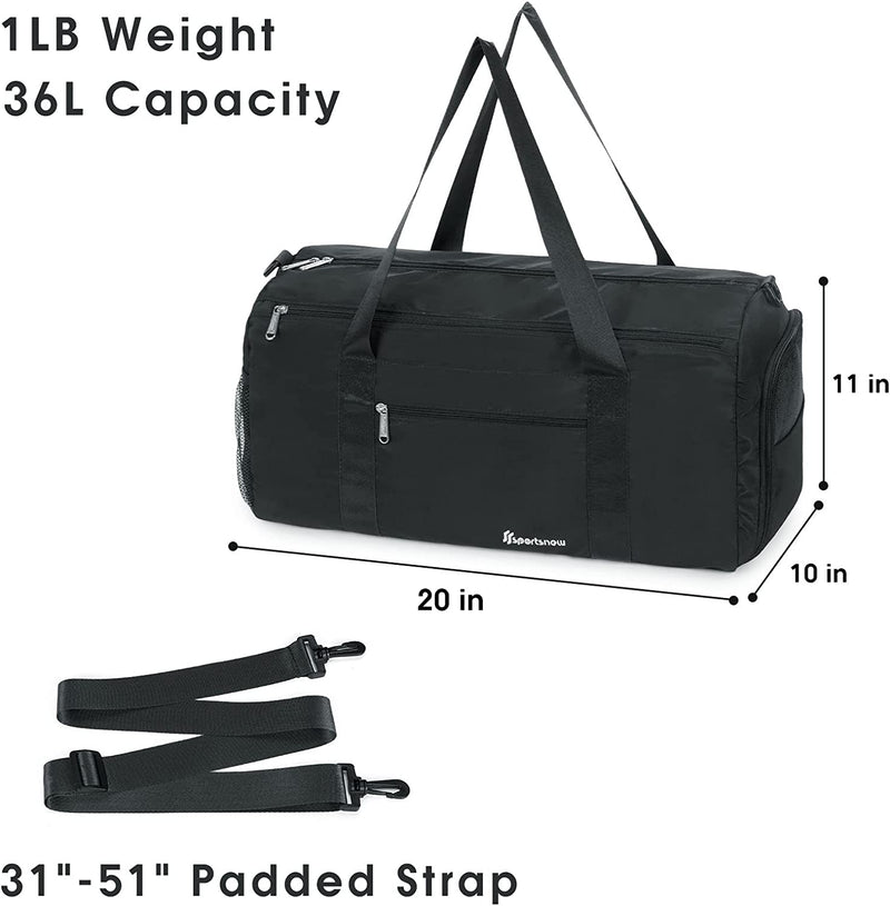 Sports Gym Bag with Shoes Compartment & Wet Pocket Lightweight Yoga Bag for Men and Women, Black