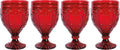 Fitz and Floyd Trestle Glassware Ornate Goblets, 4 Count (Pack of 1), Red
