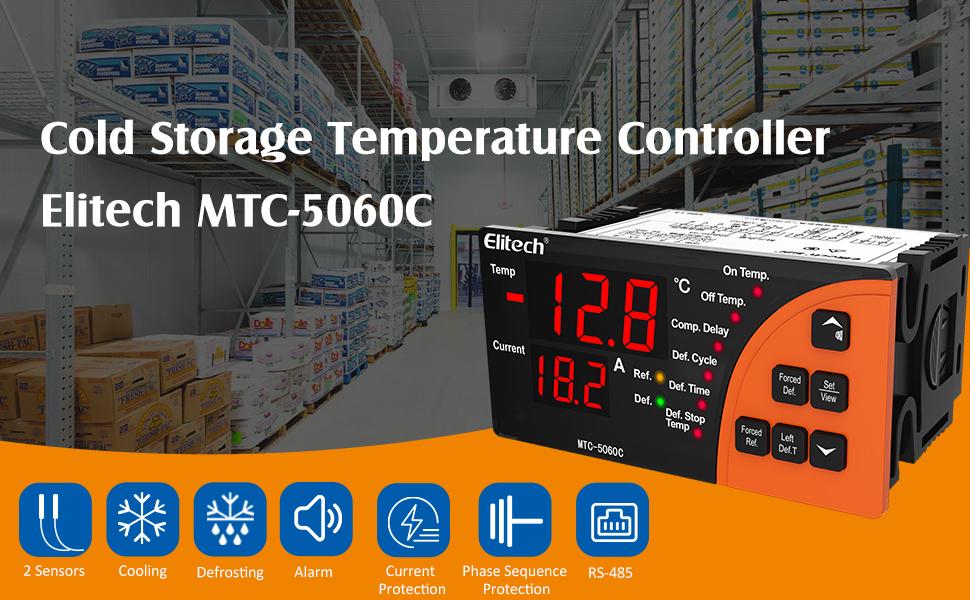 Elitech MTC-5060C Digital Temperature Controller Universal Thermostat Cold room Refrigerator Cooling Defrost