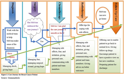 Graphical representation of a complex patient/services user’s care journey for Breast Cancer