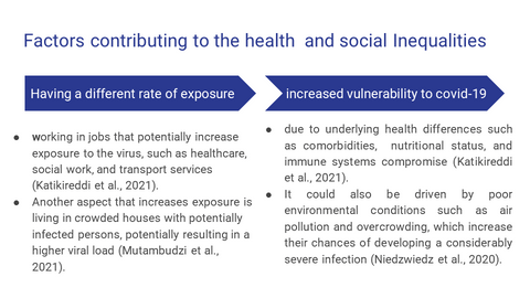 Factors contributing to the health  and social Inequalities