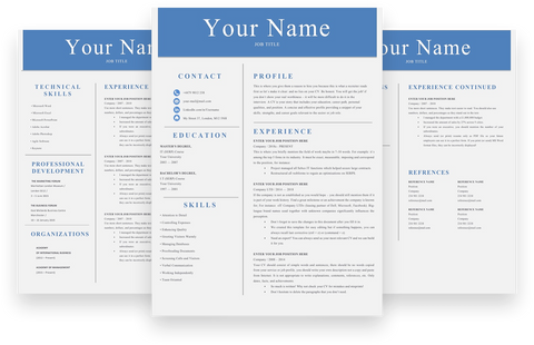 Simple Resume, 3 Page CV Template