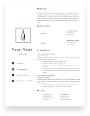 1 page CV with your photo