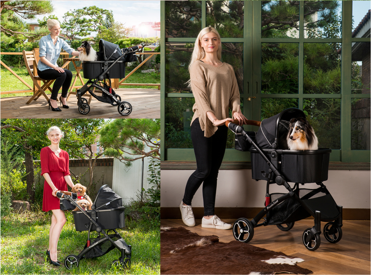 The Carino2 Luxury Pet Stroller by Piccolo Cane - Black
