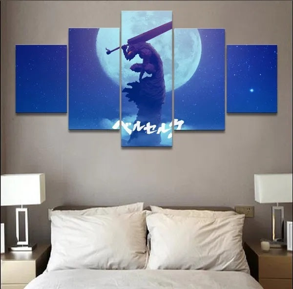 Berserk Guts Moon Shadow Wall Art Canvas 1