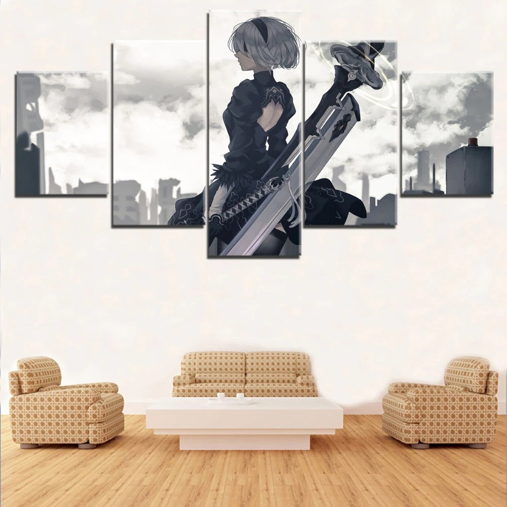 Nier Automata 2B Katana Wall Canvas