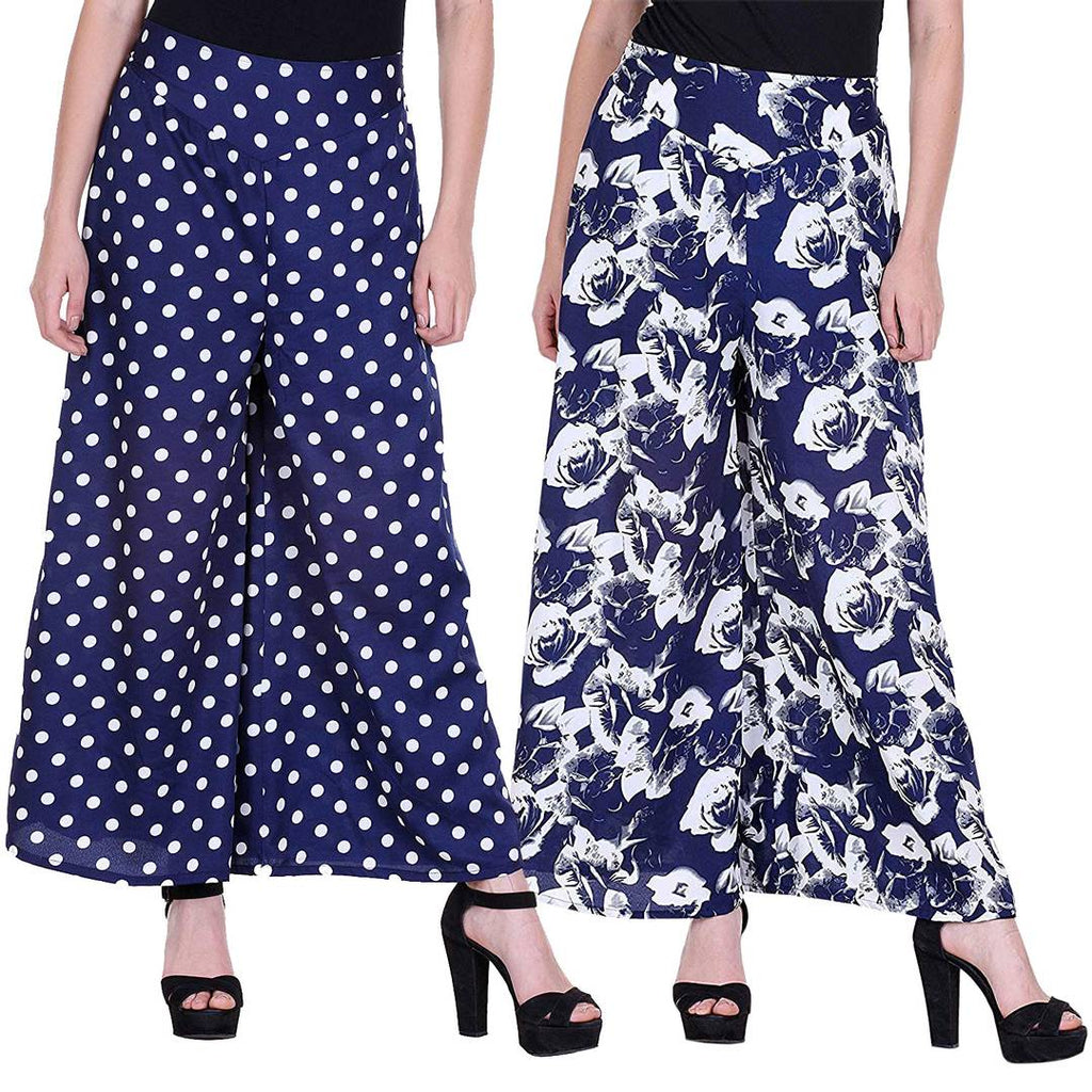 Buy Fablab Women's/Girl's Printed Crepe A-Line Wide Leg Divider Palazzo  Trousers with Pocket & Inner Lining Combo Pack of 1(FLPLCRP1-6,Duck  Print,Size-XXL) Multicolour at Amazon.in