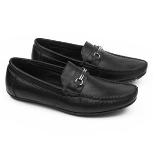 Black Stylish Party Wear Leather Casual Shoes For Men and Boys – Dilutee  India