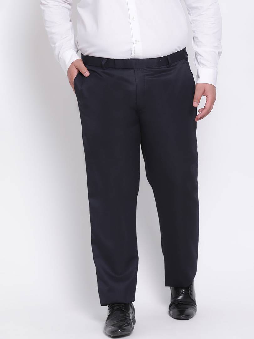 Elegant Black Polyester Viscose Solid Regular Trousers For Men – Dilutee  India