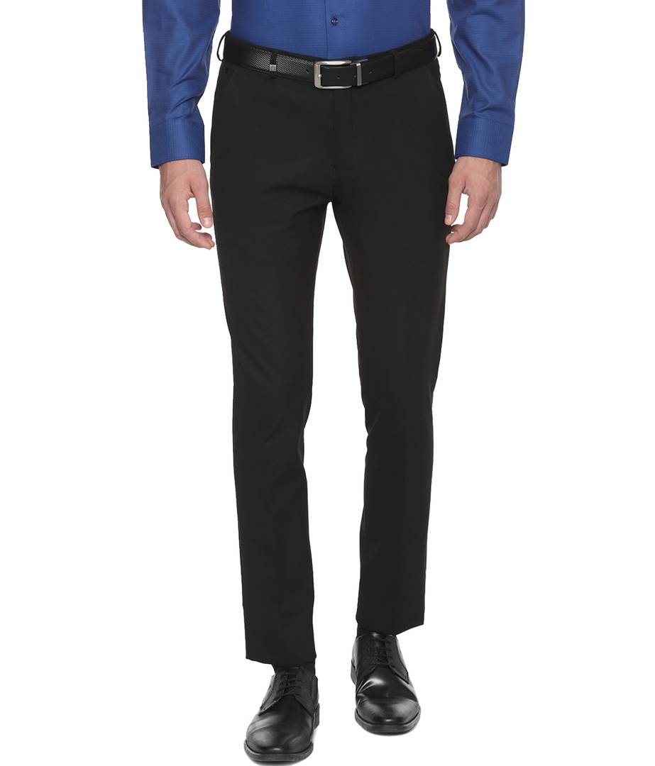 MIX BLEND FABRIC 18 COLOURS Men Black Formal Pant Slim Fit