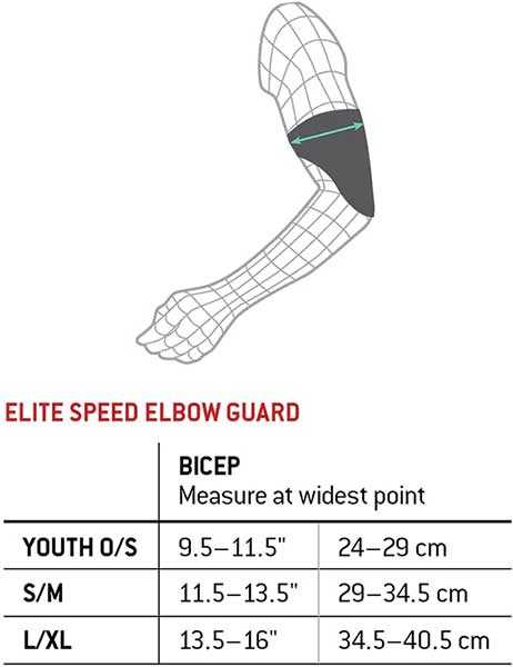 G-Form Elite Speed Elbow Sizing Chart