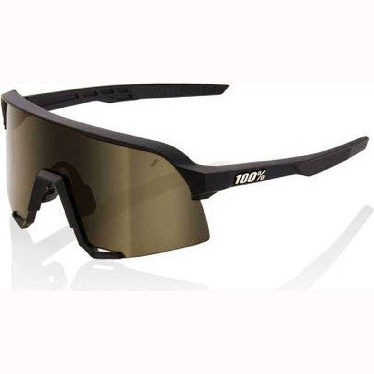 100% 60005-00002 S3 Sunglasses Soft Tact Black with Soft Gold Lens