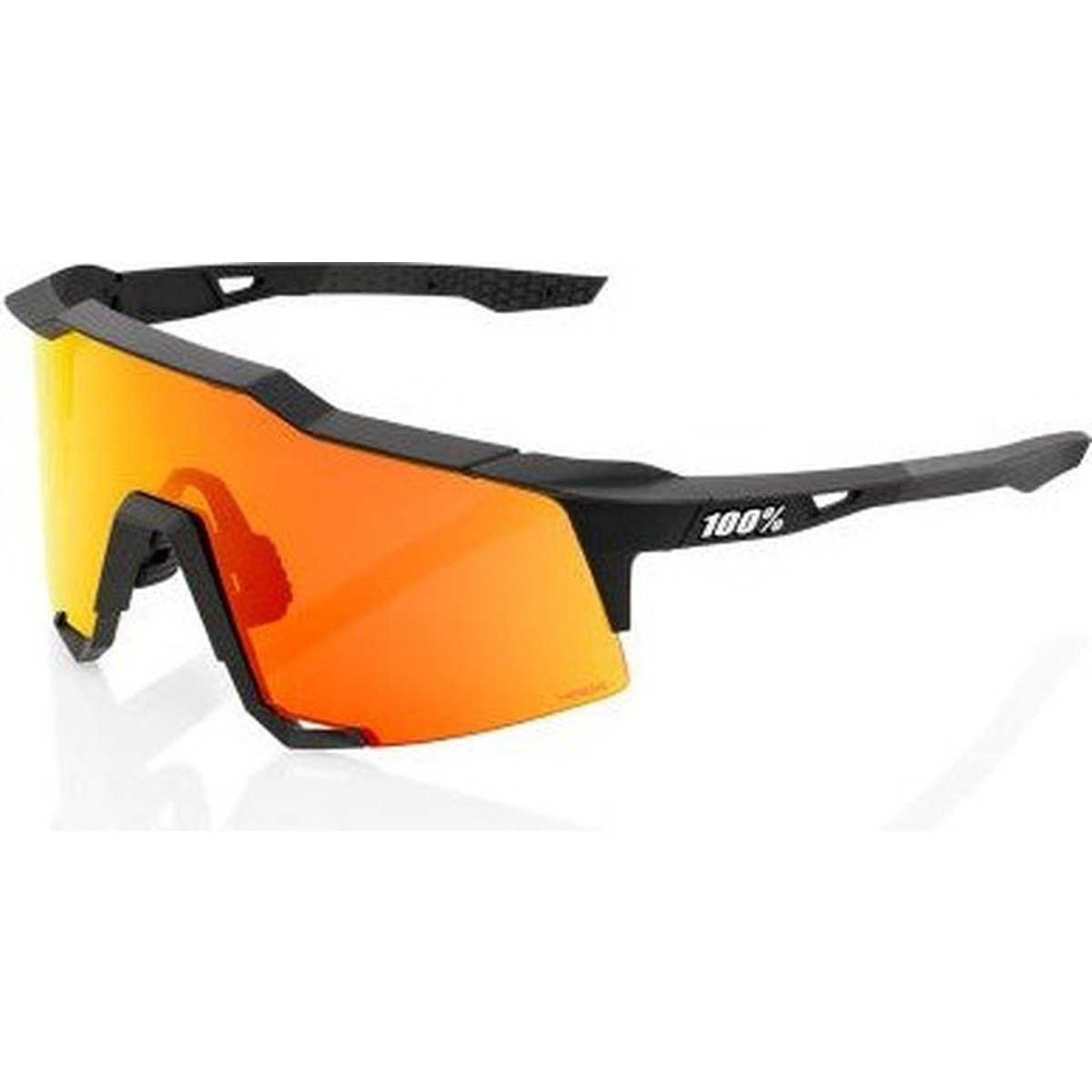 100% 60007-00008 Speedcraft Sunglasses Soft Tact Black with HiPER Red Lens