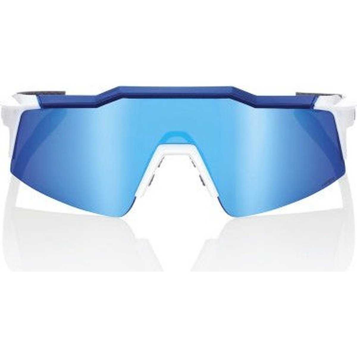 100% 60008-00003 Speedcraft SL Sunglasses Matte White Metallic Blue with HiPER Blue Lens