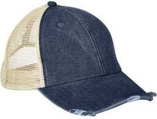 Adams OL102 Distressed Ollie Cap - Dark Denim Tan