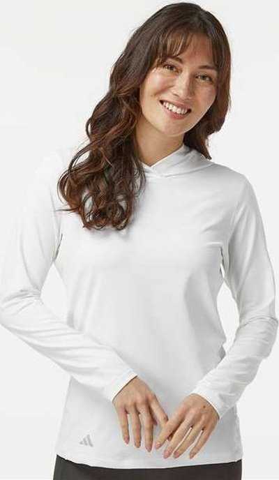 Adidas A1003 Women's Performance Hooded Pullover - White