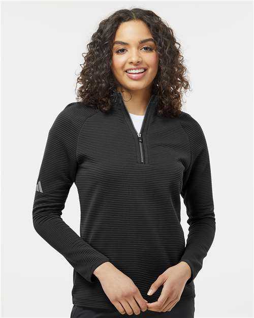 Adidas A589 Women's Spacer Quarter-Zip Pullover - Black