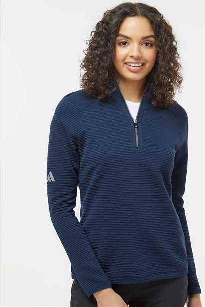 Adidas A589 Women's Spacer Quarter-Zip Pullover - Collegiate Navy