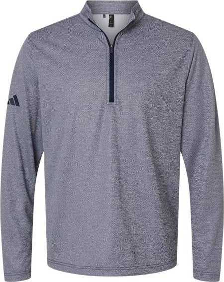 Adidas A593 Space Dyed Quarter-Zip Pullover - Collegiate Navy Melange