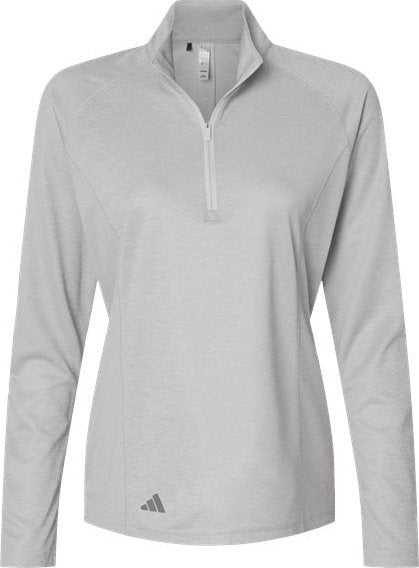 Adidas A594 Women's Space Dyed Quarter-Zip Pullover - Gray One Heather