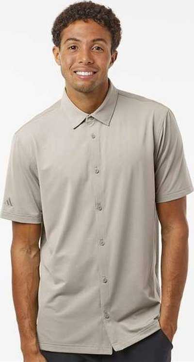 Adidas A595 Button Down Short Sleeve Shirt - Alumina