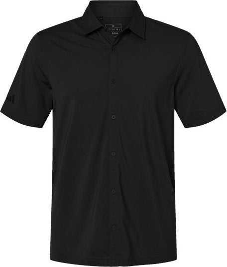 Adidas A595 Button Down Short Sleeve Shirt - Black