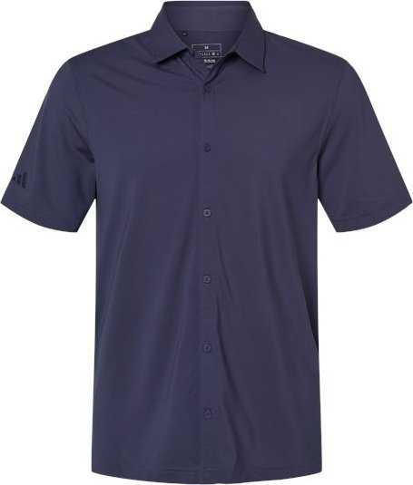 Adidas A595 Button Down Short Sleeve Shirt - Shadow Navy