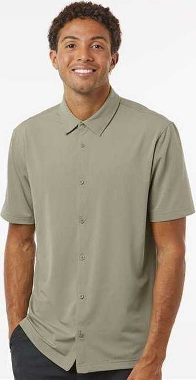 Adidas A595 Button Down Short Sleeve Shirt - Silver Pebble