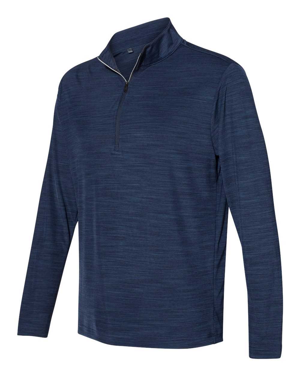 Adidas A475 Lightweight Melange Quarter-Zip Pullover - Collegiate Navy Melange