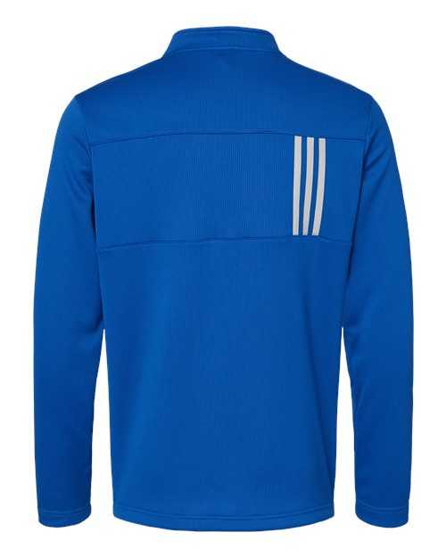 Adidas A482 3-Stripes Double Knit Quarter-Zip Pullover - Team Royal Grey Two