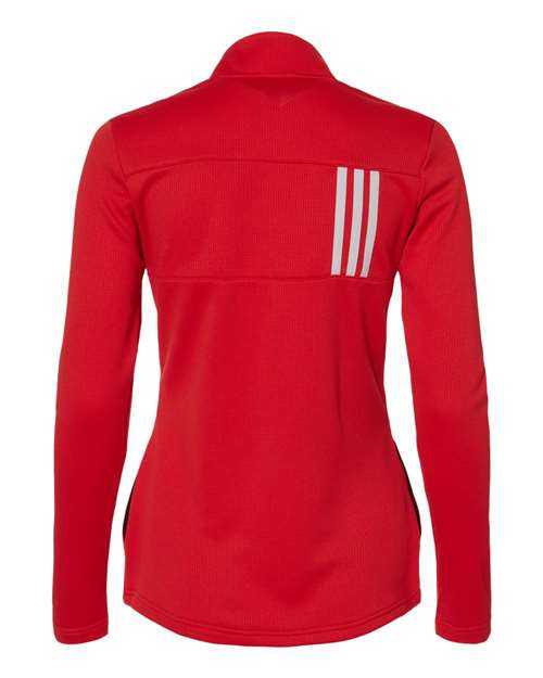 Adidas A483 Women's 3-Stripes Double Knit Full-Zip - Team Collegiate Red Grey Two