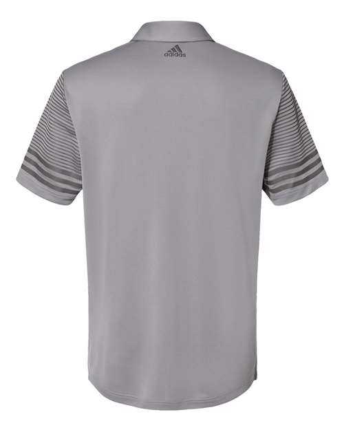 Adidas A490 Striped Sleeve Polo - Grey Three Grey Five