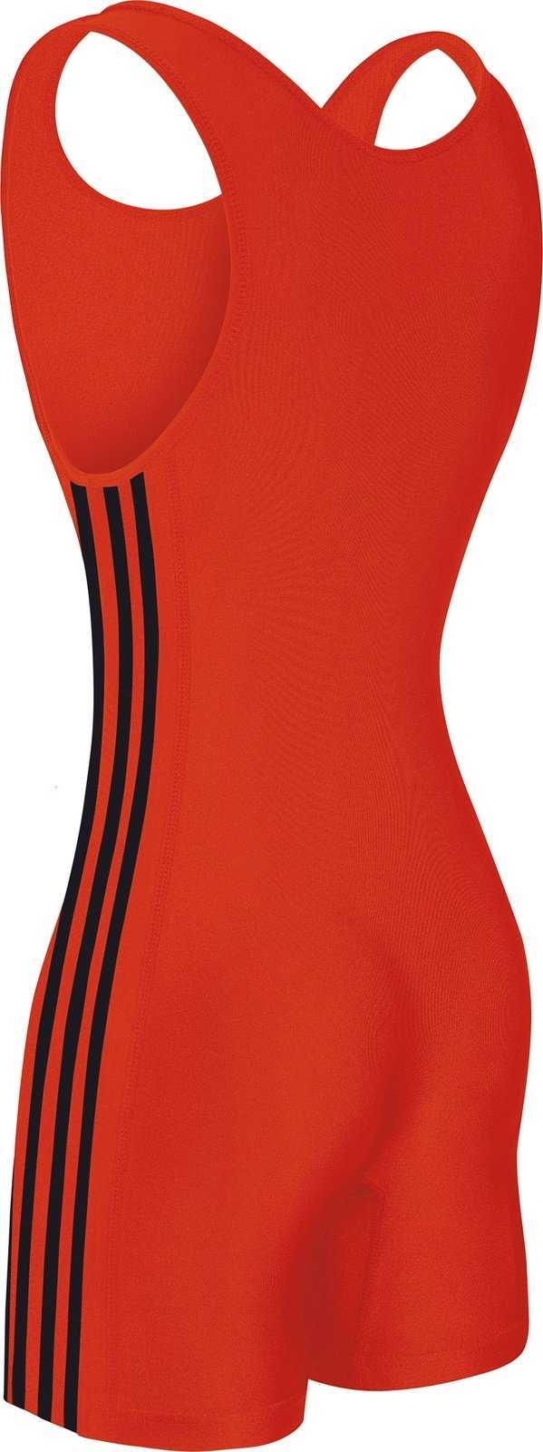 Adidas aS102s 3 Stripe Wrestling Singlet - Orange Black