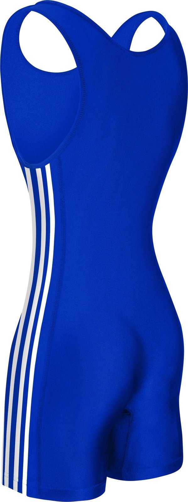 Adidas aS102s 3 Stripe Wrestling Singlet - Royal White