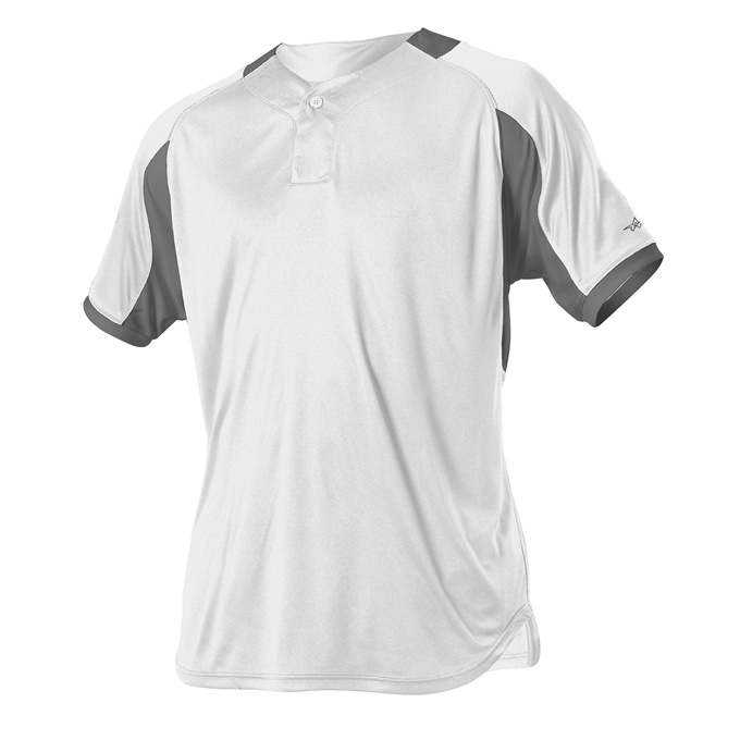 Alleson Athletic 5081BY Youth Baseball Jersey - White Charcoal Solid