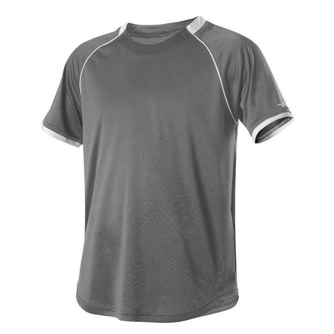 Alleson Athletic 508C1Y Youth Baseball Jersey Crew Neck - Charcoal Solid White