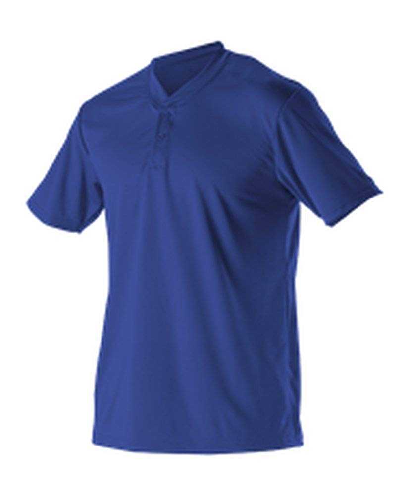 Alleson Athletic 522MM Adult Baseball 2 Button Henley Jersey - Royal