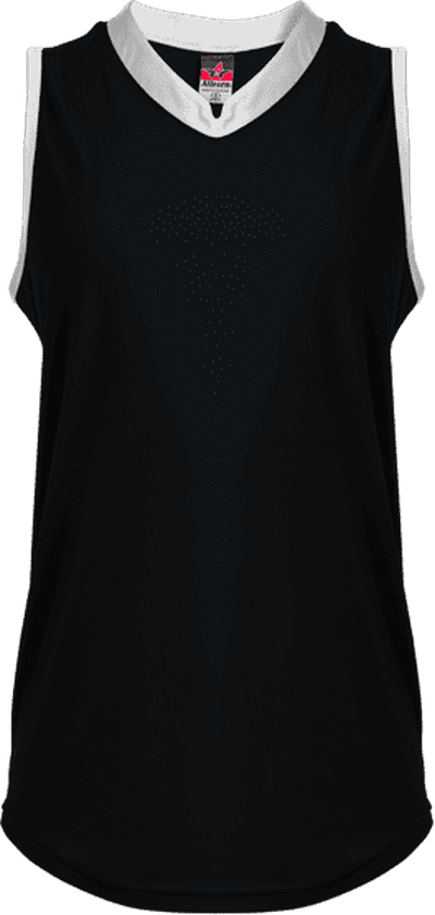 Alleson Athletic 522XVG Girl's Slide Vneck Sleeveles - Black White