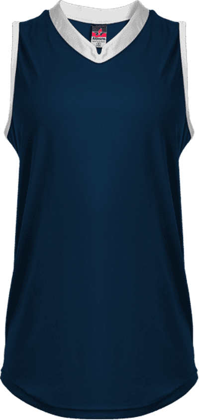 Alleson Athletic 522XVW Women's Slide Vneck Sleeveles - Navy White