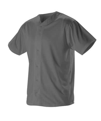 Alleson Athletic 52MBFJY Youth Full Button Lightweight Baseball Jersey - Charcoal