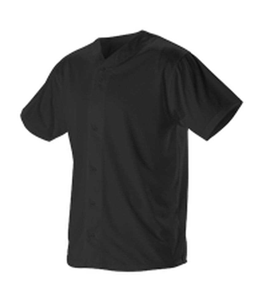 Alleson Athletic 52MBFJY Youth Full Button Lightweight Baseball Jersey - Black