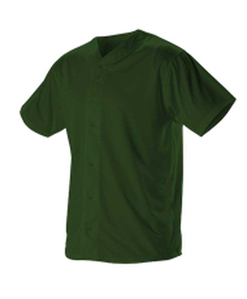 Alleson Athletic 52MBFJ Adult Full Button Lightweight Baseball Jersey - Forest