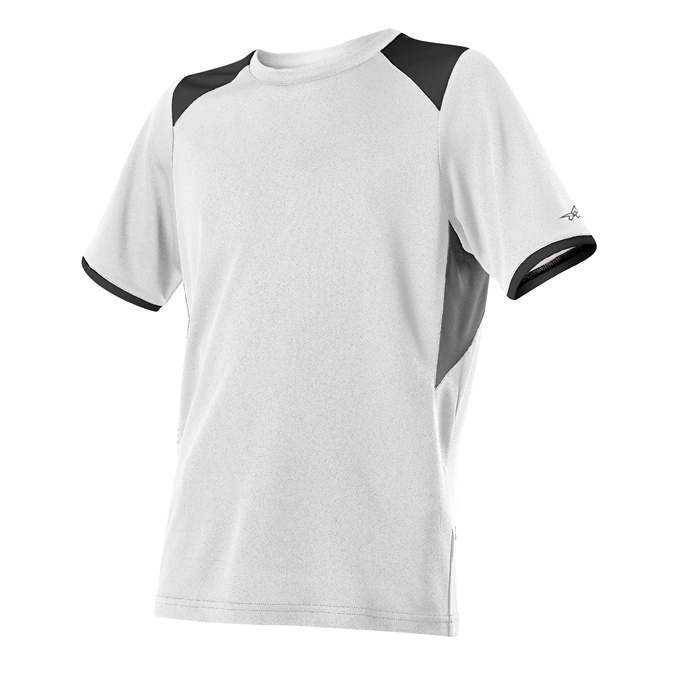 Alleson Athletic 530CJ Adult Baseball Crew Neck Jersey - White Grey Black