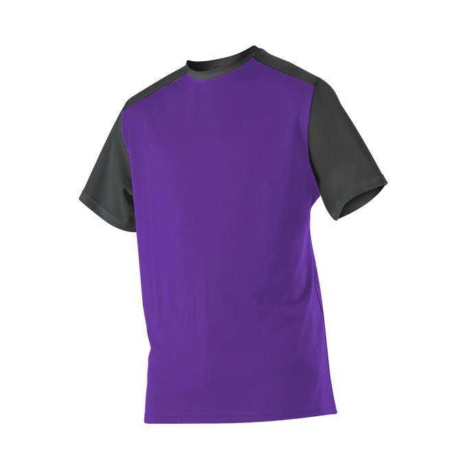 Alleson Athletic 532CJ Adult Crew Neck Baseball Jersey - Purple Black